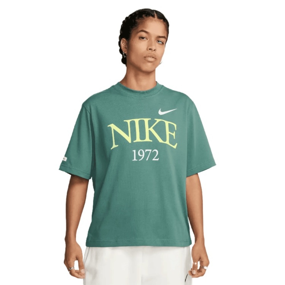 Nike Women's Sportswear Classic Boxy Tee-Dk Green